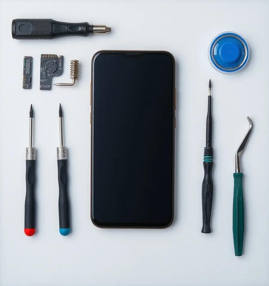 Illustration of phone repair tools